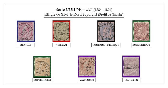 比利時 1884/1900 - 完美狀態的完整系列 - 理想的取消 + 補充（色調、取消、