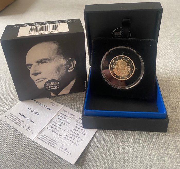 France. 2 Euro 2016 "François Mitterrand" Proof  (No Reserve Price)