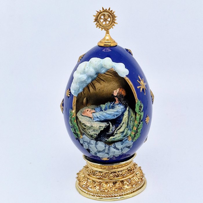 Ou Fabergé - Ou de colecție de porțelan în stil Fabergé „Agonia din grădină”. - Porțelan