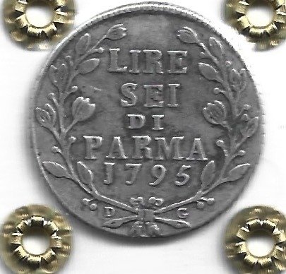 Italia, Parma. Ferdinando di Borbone (1765-1802). 6 Lire 1795  (Ingen reservasjonspris)