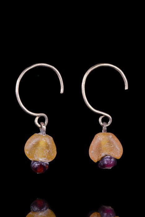 Ancient Roman Glass Beads / Modern Hooks  (No Reserve Price)