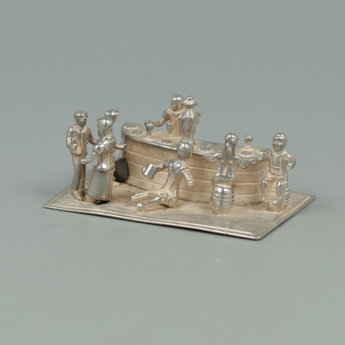 C.A. Stout - Bar scène *NO RESERVE* - Miniaturowa figura - Srebro
