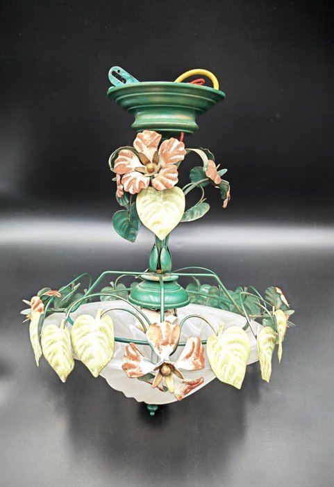 Schuller - Candeeiro de teto - floral - vidro e metal