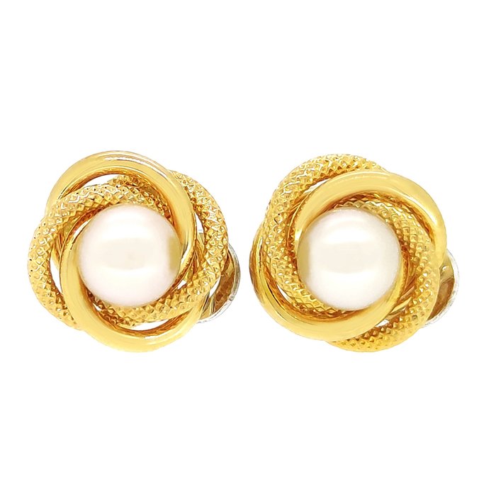 Boucles d'oreilles - 18 carats Or jaune - Perle
