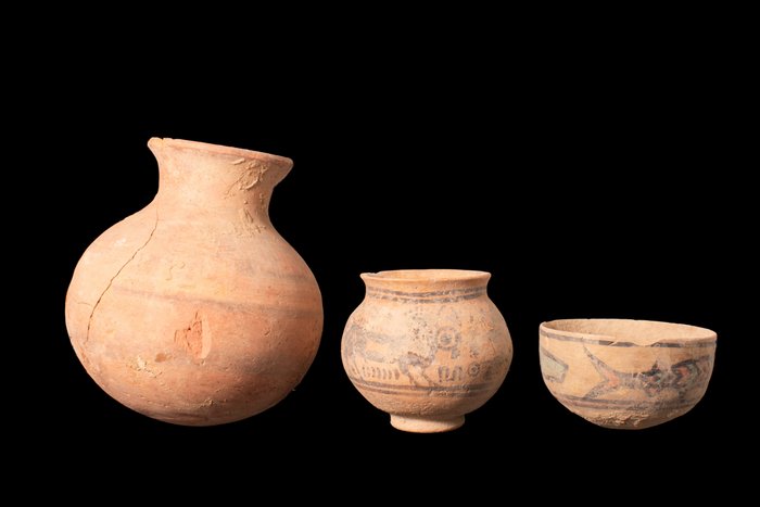 Indus-Tal Gruppe von Keramikgefäßen (3)  (Ohne Mindestpreis)