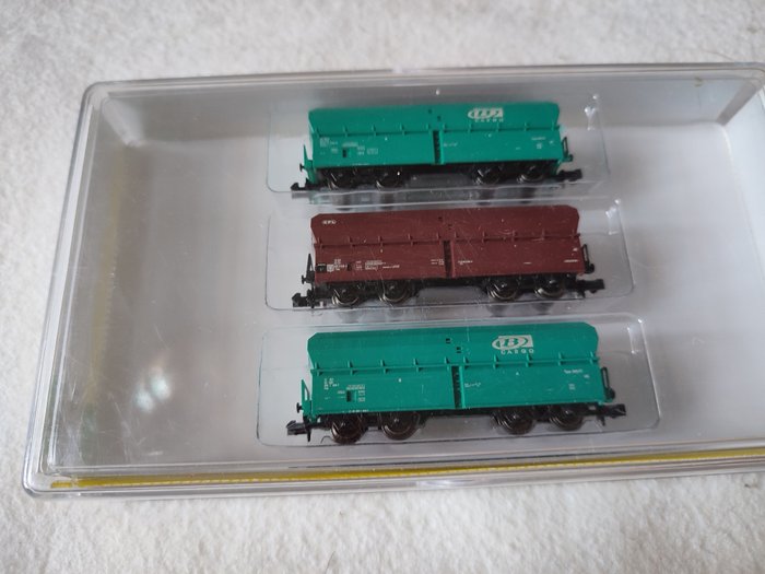 Trix N - 15120 - Ensemble de wagons de marchandises pour trains miniatures (1) - wagons à minerai - NMBS