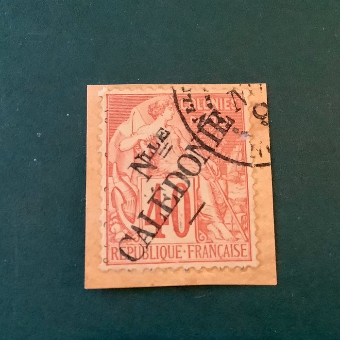 Nowa Kaledonia 1892 - Alegorie 40 centów na fragmencie - sygnowane - Michel 31