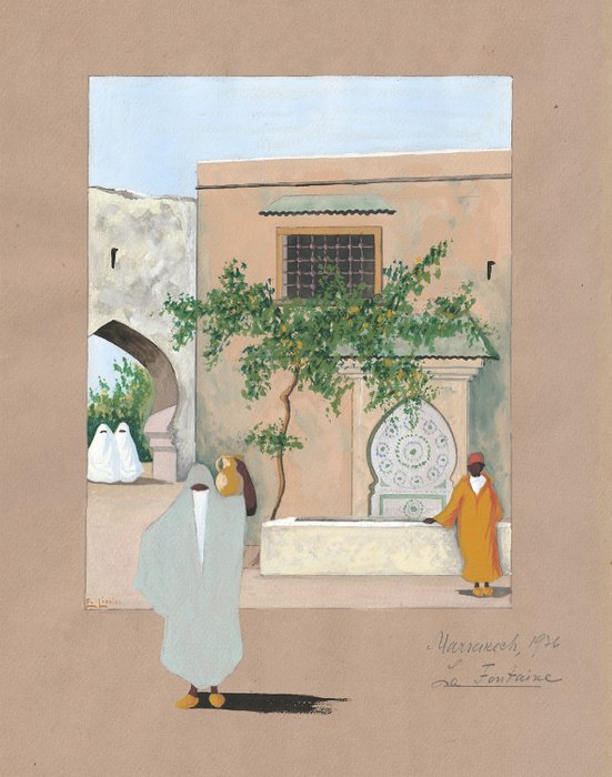 E. Lipping (XX) - Fontaine à Marrakech