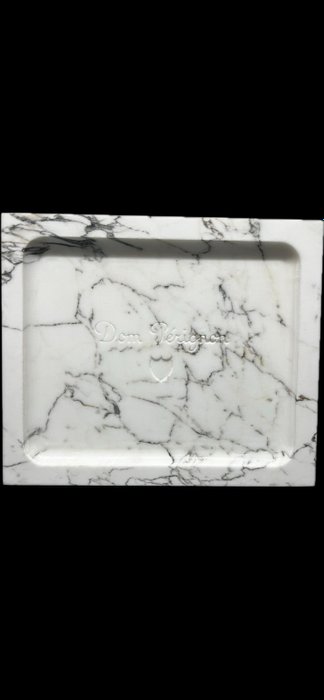 Accessorio per vino -  Vassoio Dom Perignon con logo inciso in marmo bianco - Marmo