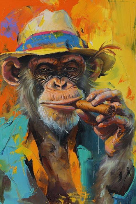Lea Ottavi - "Chimpanzee Chic: A Portrait of Sophistication"