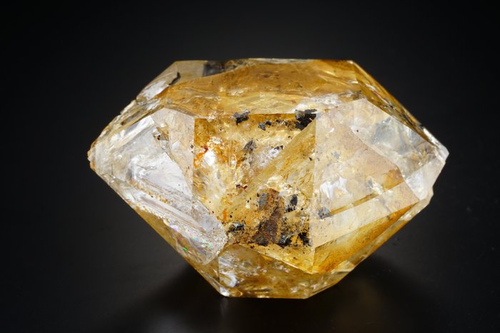 riesiger HERKIMER "Diamant" großer gelblicher Quarzkristall - Original - Kein Mindestpreis - Höhe: 52 mm - Breite: 30 mm- 59 g