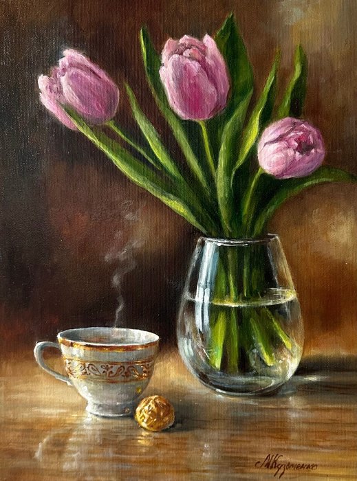 Merie Khys (XX-XXI) - Tulips and coffee