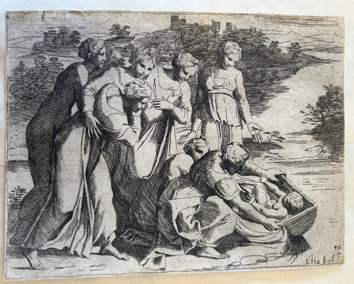 Badalocchio Sisto (Parma, 1585 -, 1647) da Sanzio Raffaello - Ritrovamento di Mose ‘