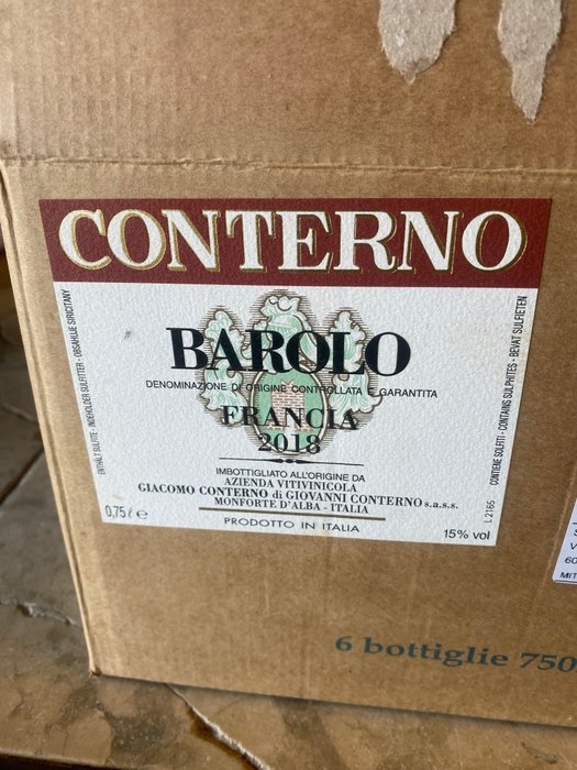 2018 Giacomo Conterno Francia - Barolo DOCG - 6 Botellas (0,75 L)
