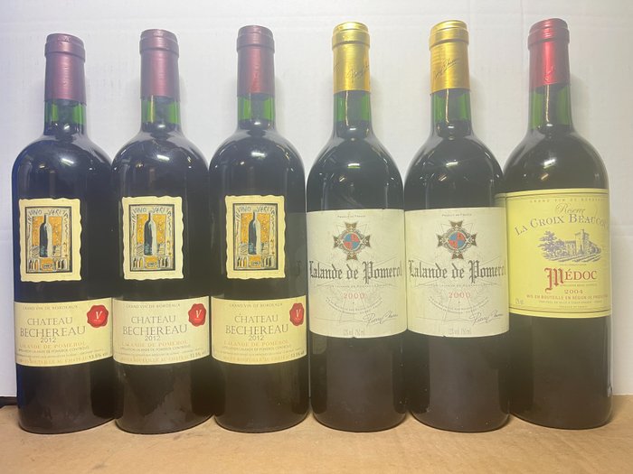 202 x 3 Château Béchereau, 2000 x 2 Pierre Chanau, & 2004 Reserve La Croix Beaucourt - 波尔多 - 6 Bottles (0.75L)