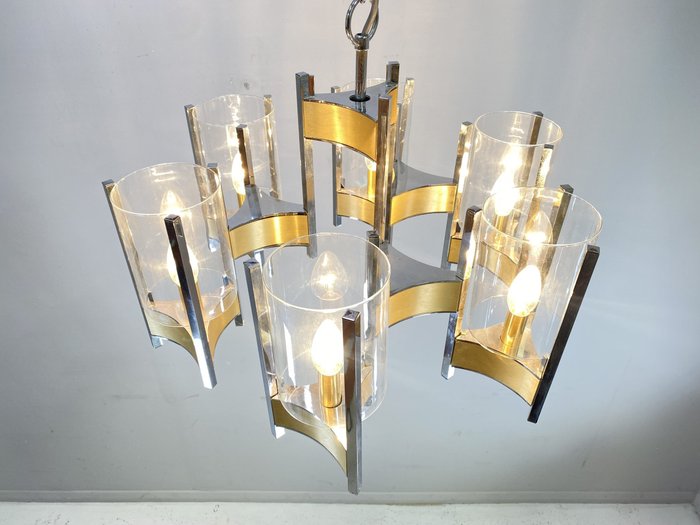 Gaetano Sciolari - Hanging lamp - Hurricane - Glass, Metal