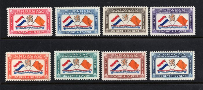 库拉索 1941 - 航空邮件 Prins Bernhardfonds - 全球免运费 - NVPH LP18 t/m LP25