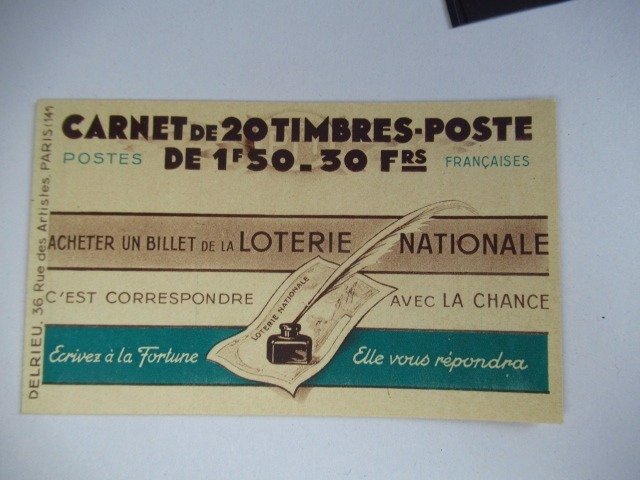 Frankrig 1942 - superb notesbog 1,50 frs Pétain - Yvert n°517-C2