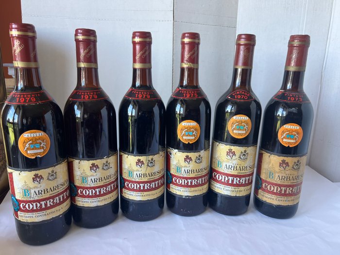 1970 , 1973, 1975 & 1979 x3 Contratto - 芭芭萊斯科 - 6 瓶 (0.75L)