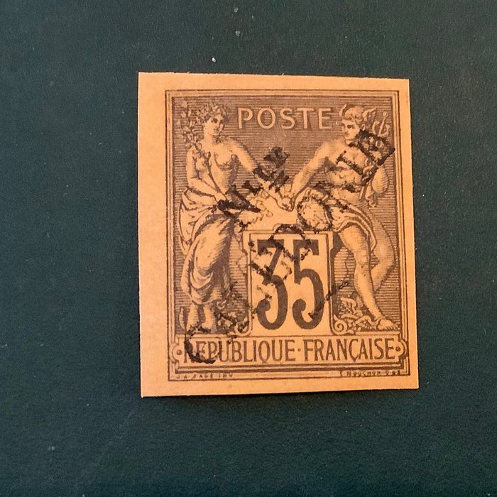 Nouvelle Calédonie 1892 - 35 cents Sauge avec bord de feuille - Michel 17