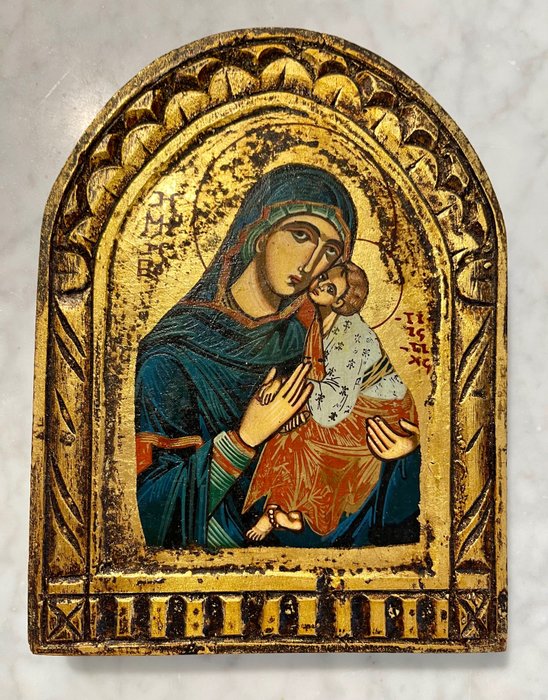 Ikone - Madonna mit Jesus - Holz