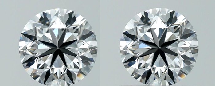 2 pcs Diamantes - 1.40 ct - Brillante - E - VVS2, *No Reserve Price* *Matching Pair*