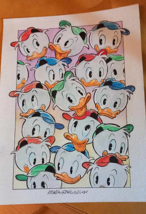 Alessandro Gottardo - 1 Watercolour - Donald Duck - "Più nipotini per tutti" - 2024