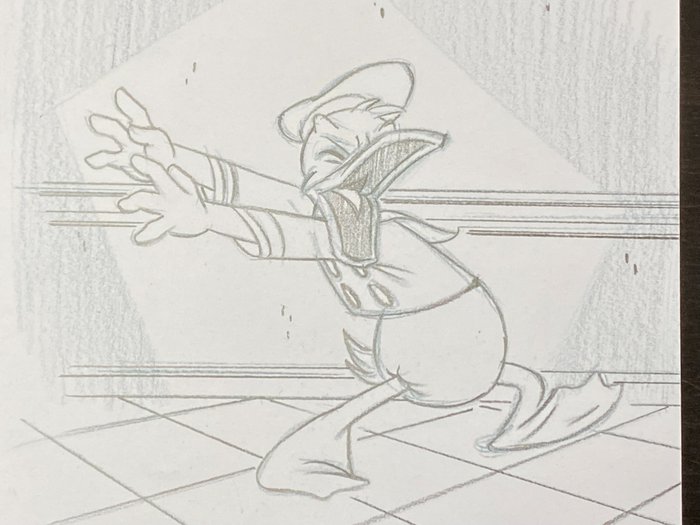 Quack Pack (1996) - 1 Donald Duck Hand Drawn Sketchbook Pinup Art, signed by animator