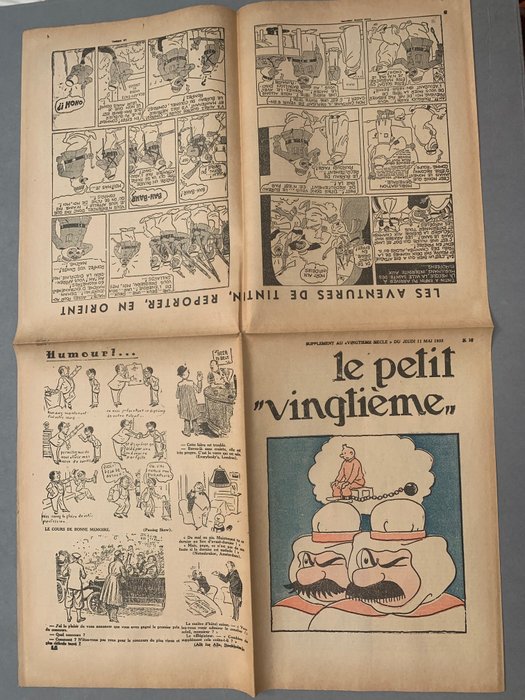 Petit Vingtième 19/1933 - Rare Fascicule Non Découpé - Grande feuille A1 pliée comme dans le journal - 1933