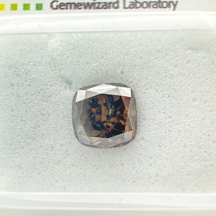 1 pcs Diamond - 1.31 ct - Κούσιον - φανταχτερό σκούρο πορτοκαλοκαφέ - I1, No Reserve Price