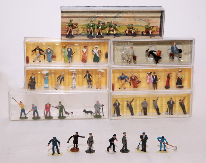 Merten, Preiser - Figurines pour trains miniatures (8) - Figurines, en partie âge I
