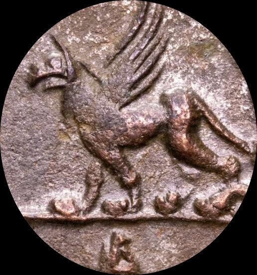 Império Romano. Galiano (253-268 d.C.). Bronze antoninianus Rome, A.D. 267/8. APOLINI CONS AVGG, griffin seated left; Δ.  (Sem preço de reserva)