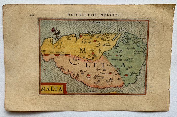 歐洲, 地圖 - 馬爾他; P. Bertius - Malta - 1601-1620