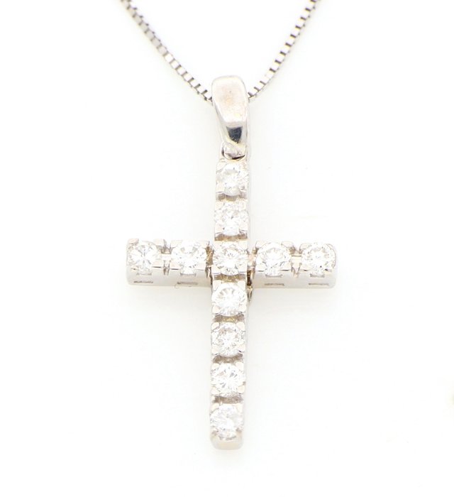 Sans Prix de Réserve - Collier - 18 carats Or blanc, NOUVEAU -  0.22ct. tw. Diamant  (Naturelle)