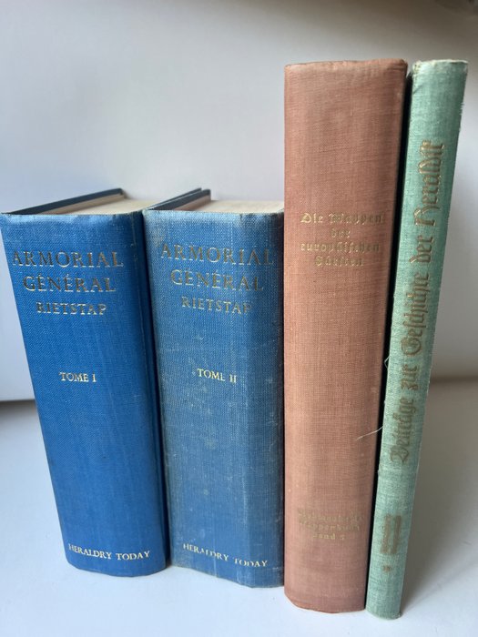 Siebmacher & Rietstap - 4 books on heraldry with 2 ex libris Daniel de Bruin. - 1972-1975