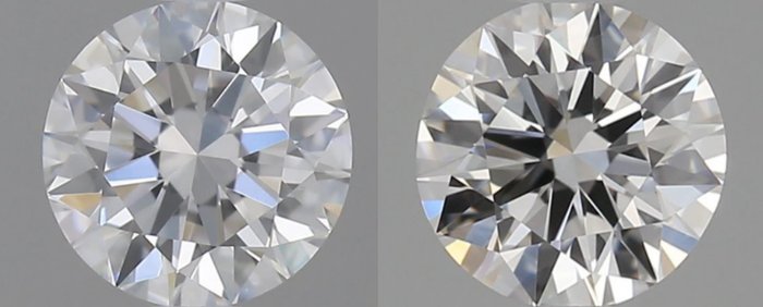 2 pcs Diamantes - 0.60 ct - Brillante - D (incoloro) - IF (Inmaculado), *No Reserve Price* *Matching Pair* *VG*