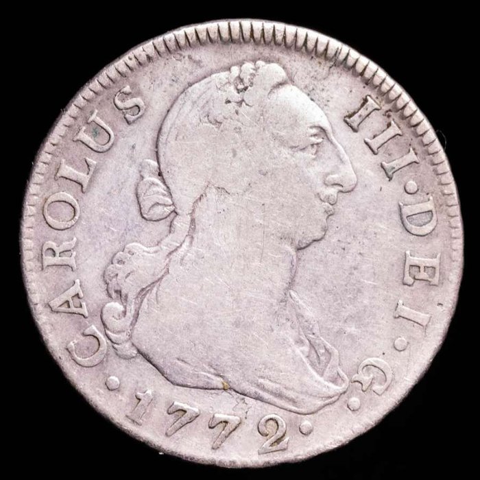 Spanien. Carlos III (1759-1788). 2 Reales Acuñados en la ceca de Madrid, 1772. Ensayador P.J  (Ohne Mindestpreis)