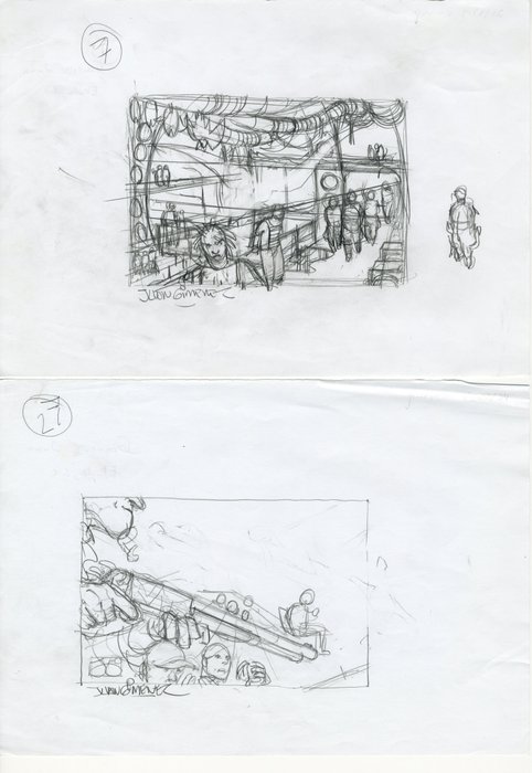 Gimenez, Juan - 2 Original preliminary drawing - Etudes