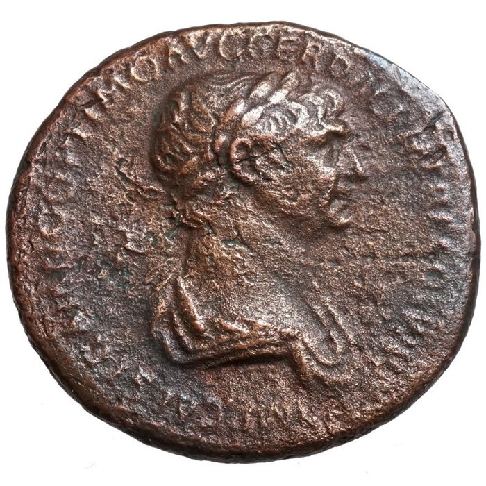 Roman Empire. Trajan (AD 98-117). As Rom, VIKTORIA mit Palmzweig und Kranz
