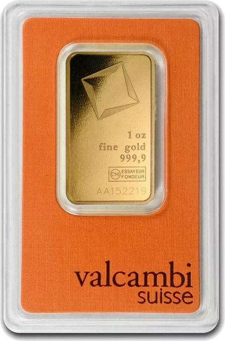 1 Troy Ounce - Guld 999 - Valcambi - Forseglet & Med certifikat