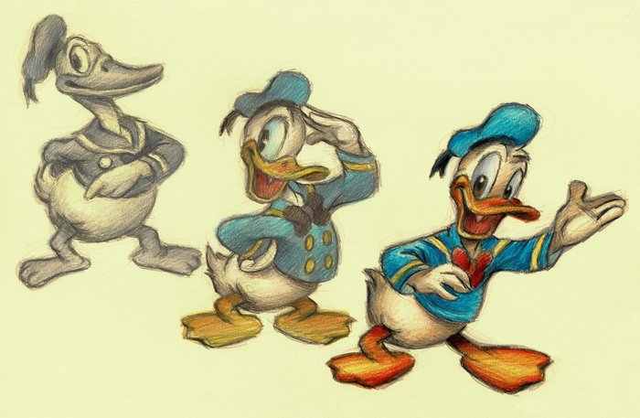 Joan Vizcarra - Donald Duck's Evolution - Fine Art Giclée - Hand Signed - First Edition