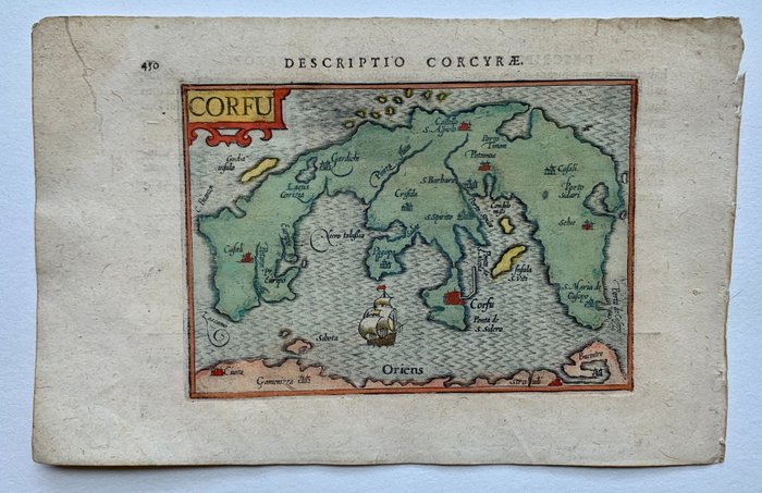 Europa, Mappa - Grecia/Corfù; P. Bertius - Corfu - 1601-1620
