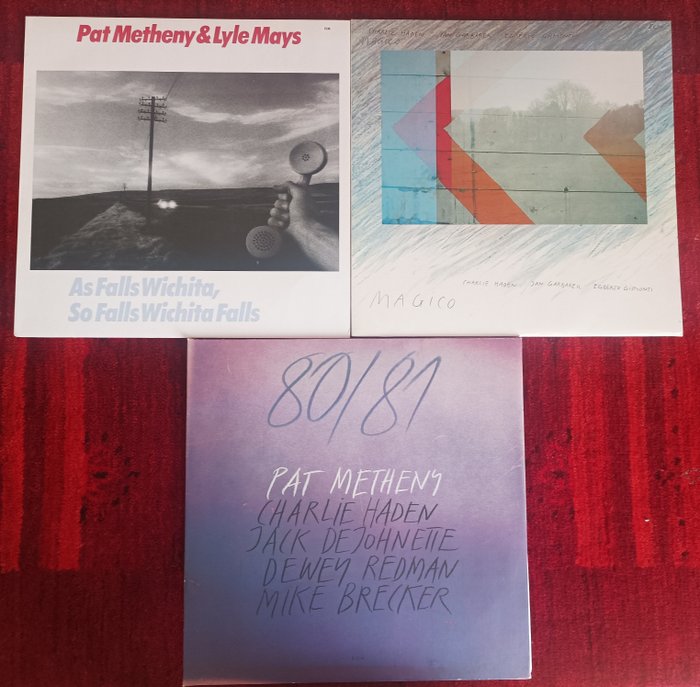 Pat Metheny   /  Lyle Mays , Jack De Johnette ,Charlie Haden , Jan Garbarek , Gismonti - Jazz, Folk, World  - 3 Great Albums - Titluri multiple - Disc vinil - 1st Stereo pressing - 1980