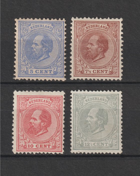 Hollandia 1872/1888 - Vilmos király III - NVPH 19-22