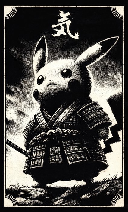 Æ (XX-XXI) - “Pikachu Old Japan Warrior”, (2024) Collectible! Æ‘s Pokémon Series