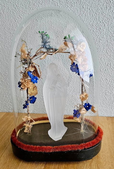 Figurine - Maria in mond geblazen stolp - Glas