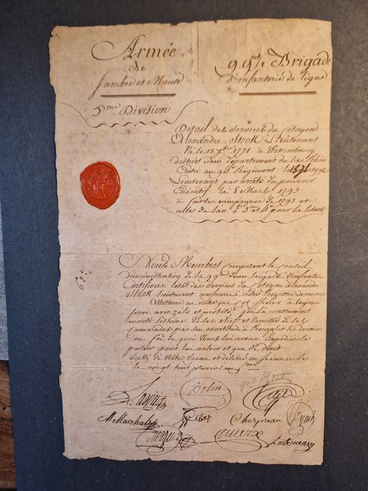 Armeijan/Jalkaväki - Asiakirja - Détail de service ( Etat de service) - 1801