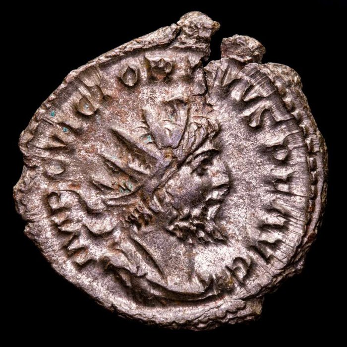 罗马帝国. 维克托里努斯 （公元269-271年）. Bi silverred Antoninianus Colonia Agrippinensis. PAX AVG / V - ☆  (没有保留价)