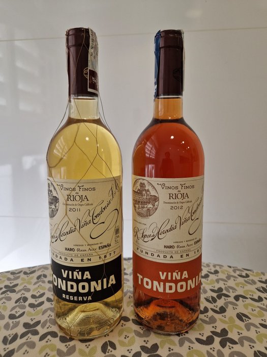 2011 R. Lopez Heredia Viña Tondonia Blanco & 2012 Rosado, Gran Reserva - Rioja Reserva - 2 Flasker  (0,75 l)