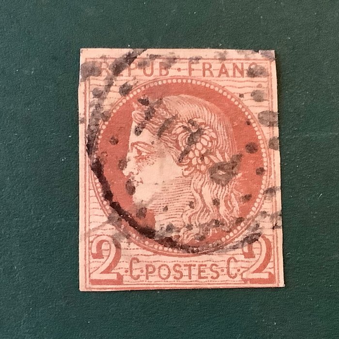 法国殖民地 1872/1877 - 2 美分 谷神星 - Yvert 15